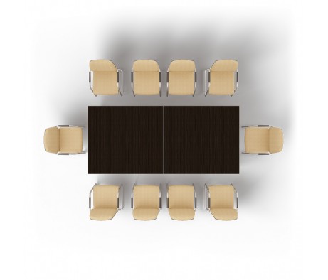 Стол 280х126х73,5 для совещаний модульный металлические опоры Multimeeting цвет венге